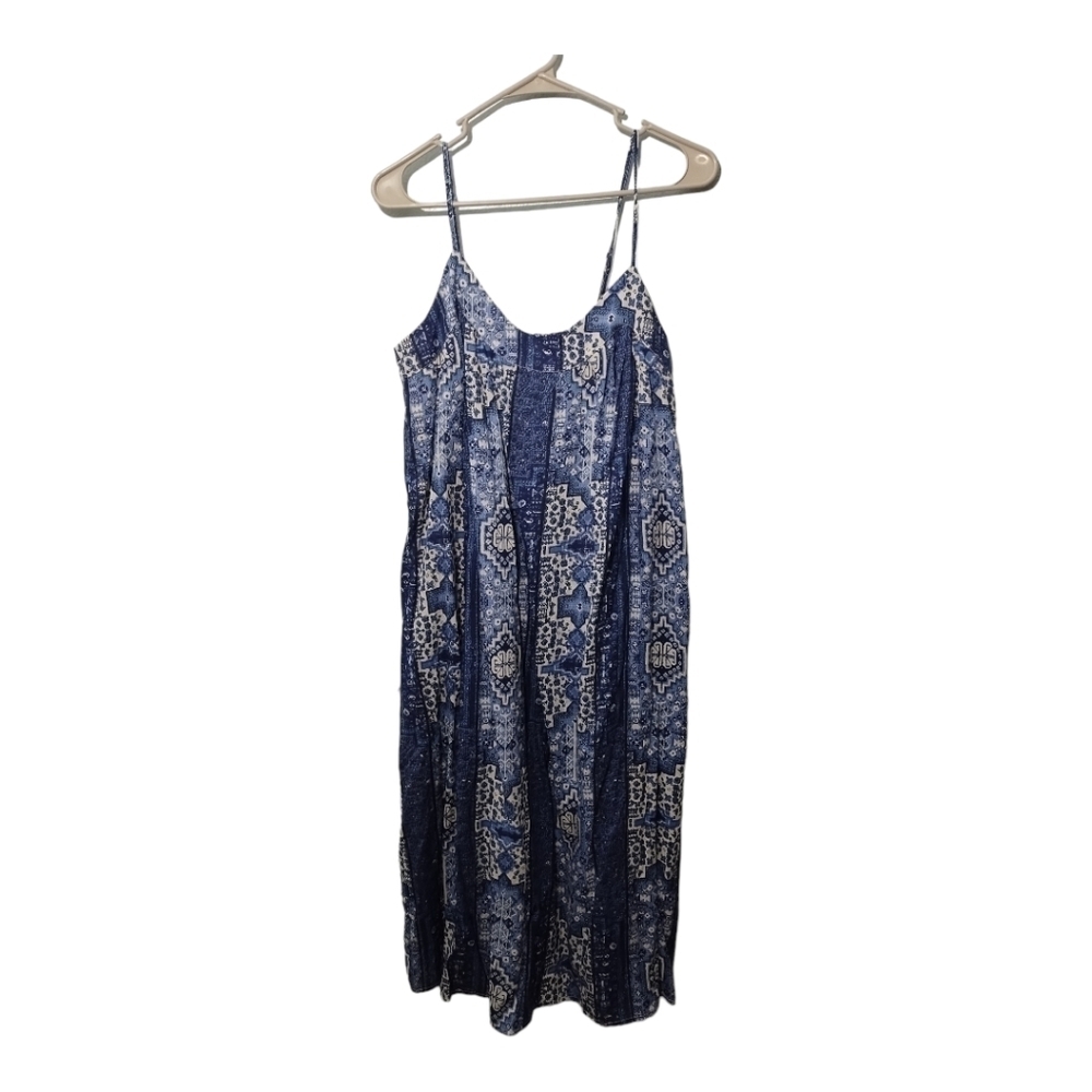 Lucky‎ Brand Lined Midi Relaxed Fit Flow Boho Beach Resortwear Dress Sz M